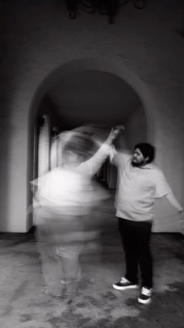 Artistic motion portrait of a couple