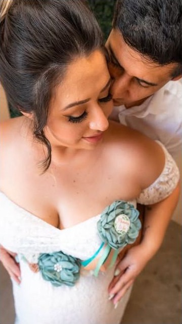 Wedding couple sharing a quiet moment